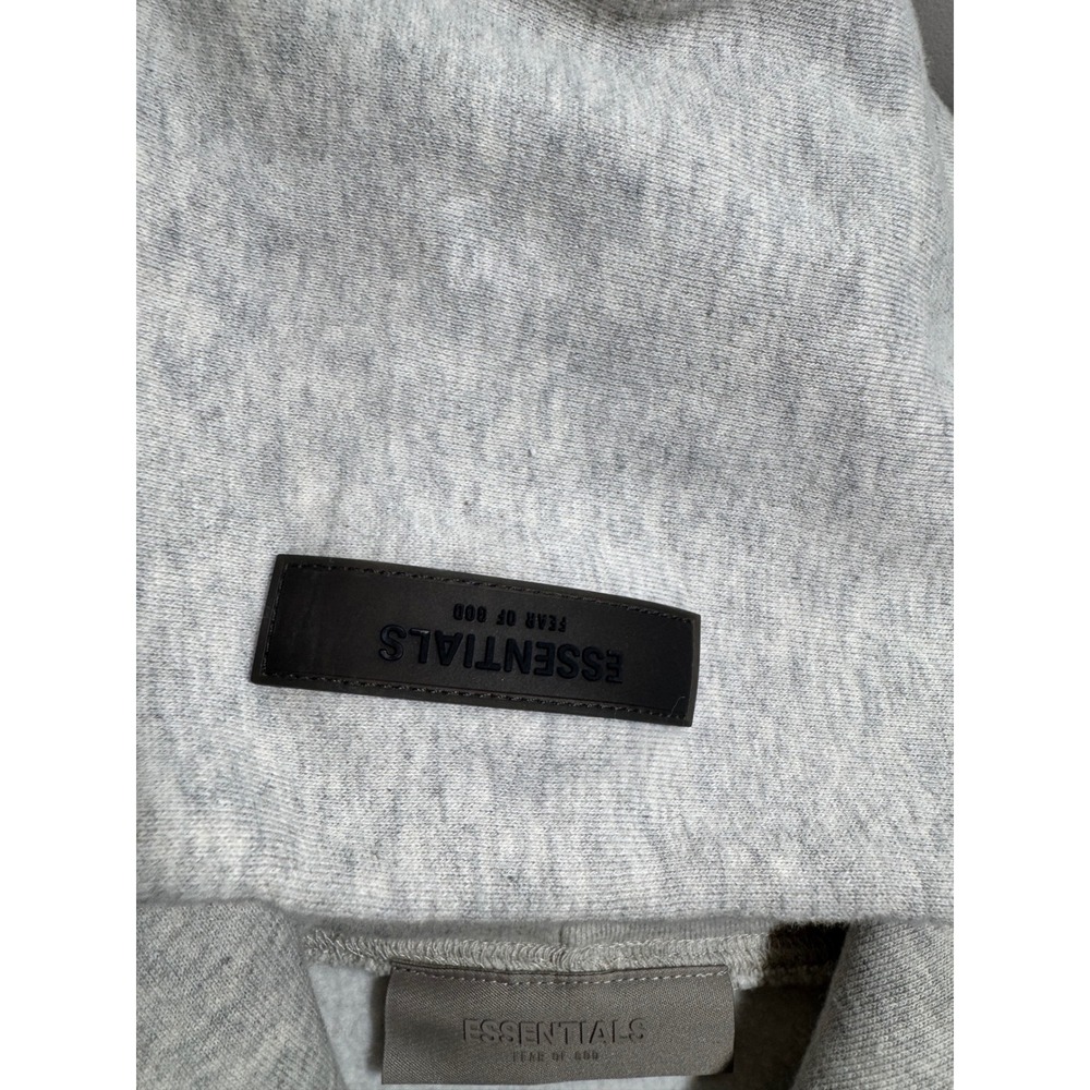 Fear of God Essentials Hoodie Mens Medium Grey Heather Logo Oversized Pullover - Picture 5 of 11
